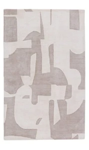 Modern Abstract Handmade Area Rug In Look of Viscose Wool - Picture 1 of 4