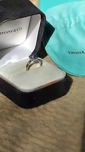 Tiffany & Co 18K White Gold Paloma Picasso Sugar Stacks Blue Sapphire Ring EUC - Picture 1 of 15