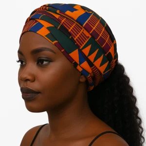 African Ankara Head Wrap Scarf | Bold Tribal Wax Print | Natural Hair Wrap - Picture 1 of 36