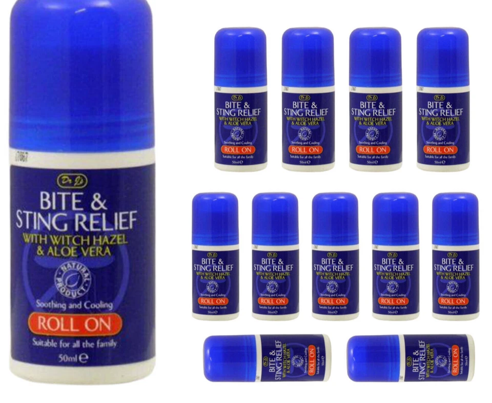 3 X Dr J's Bite & Sting Relief Hazel Aloe Vera Roll on Soothing Cooling 50ml