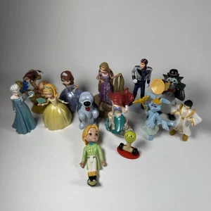 Disney Figures Characters Lot Of 13 Sofia Rapunzel Frozen Aladdin Hercules Ariel - Picture 1 of 21