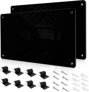17.1" x 11.8" 2 Pack Black Metal Magnetic Board - Magnet Bulletin Board to Displ - Picture 1 of 6