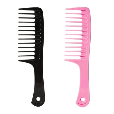 2 PIEZAS Peine de dientes anchos para cabello rizado, Peine desenredante grande para cabello húmedo o seco, Foto 1 de 4