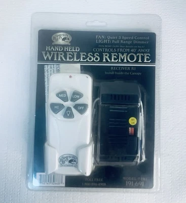 Hampton Bay Hand Held Wireless Remote Fan 191-691 Transmitter & Receiver NEW W - Image 1 of 2