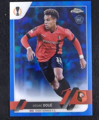 Desire Doue 2022-23 Topps Chrome UEFA Sapphire Rookie RC #48 - Image 1 of 2