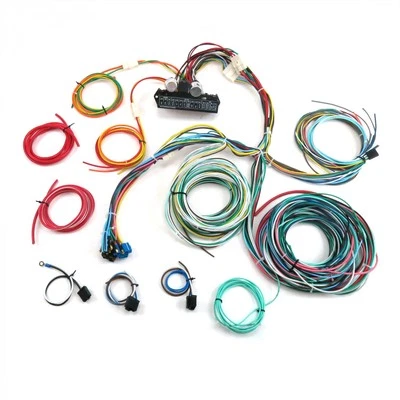 Kit de cables de arnés de cableado de color Hot Rod fusible calle 12v 24 circuitos 15 universal Foto 1 de 4