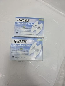 2 Packungen B-Sure Anal Leckage Pads Box mit 24 Pads - Inkontinenzeinlagen, KOSTENLOSER VERSAND - Bild 1 von 3