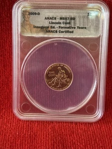 2009-D ANACS MS67 RD Lincoln Cent, Inaugural Ed. Formative Years - Picture 1 of 3