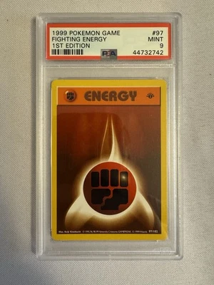 1999 Pokemon 1st Edition Shadowless Fighting Energy Base Set 97/102 - PSA 9 Mint - Image 1 of 4