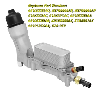 Carcasa de filtro de enfriador de aceite de motor de aluminio para Dodge Jeep Chrysler Ram 11-16 3,6 L Foto 1 de 4