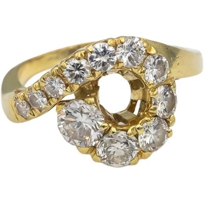 18k Yellow Gold VS Round Diamond Spiral Cocktail Ring 1.50CT Size 7.25 - Image 1 of 4