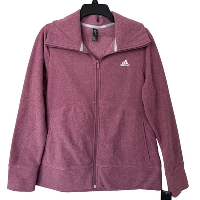 Adidas гольф женщин вересковый флис куртка WDR орхидеи полный молнии размер L новый с Ярлыками - Изображение 1 из 4