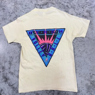 Camisa De Colección Ocean Pacific Para Hombres Pequeña Playa Voleibol Gráfico Años 90 EE. UU. Manchas Foto 1 de 4