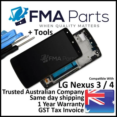 LG Google Nexus 4 E960 5 D820 D821 LCD Touch Screen Digitizer Assembly Frame - Immagine 1 di 2