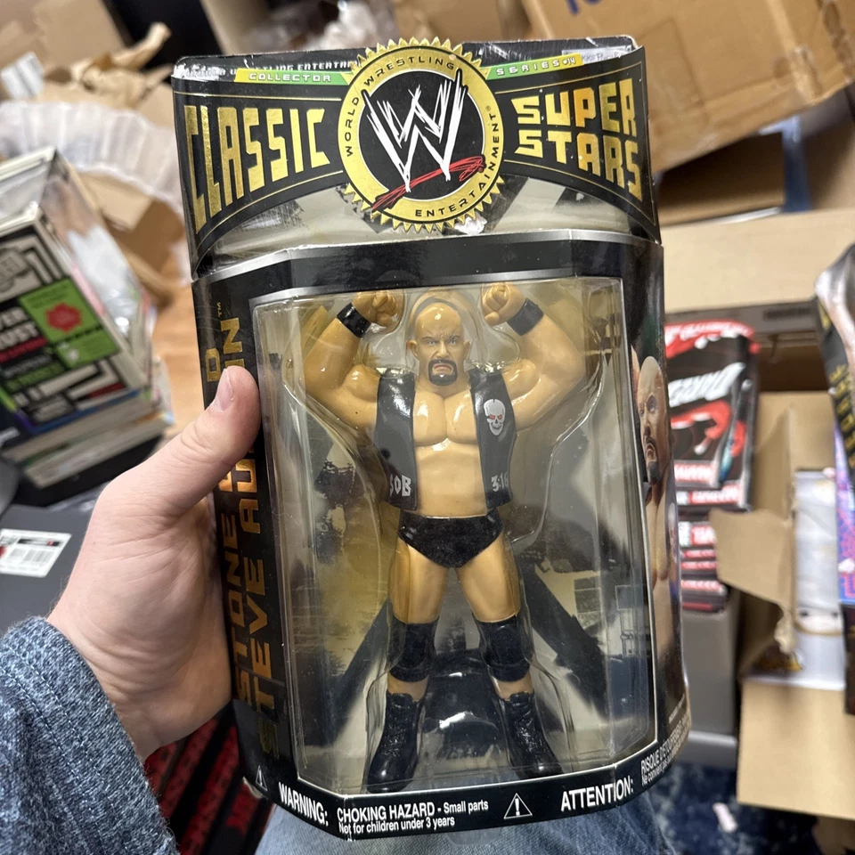 Figura de lucha libre WWF Steve Austin CLÁSICA SUPERESTRELLAS WWE Jakks Pacific 316 RETRO Foto 1 de 1