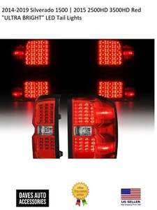 Tail Light Assembly Red Led Rear LH RH Sides For 2014-19 Silverado 1500 2500 HD - Picture 1 of 12
