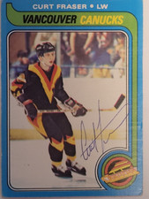 1979 O-Pee-Chee Signed Canucks Curt Fraser Rookie Card #117