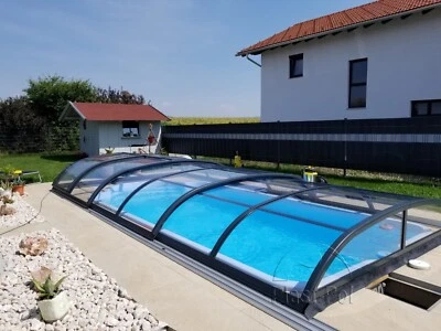 Gfk Schwimmbecken mit Überdachung, 610x300x150 Pool Poolhalle Hersteller SET - Bild 1 von 4