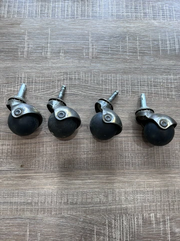 Vtg Brass Metal Plastic Ball Caster Wheels MCM Retro Office Table Chair Set of 4 Cover
