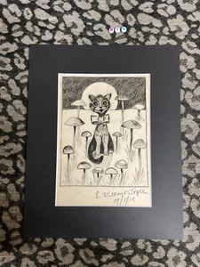 Original Sketch Art By E WILLMER JOYCE , LOVELY CAT ARTWORK ,1915 SIGNED - Picture 1 of 4