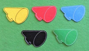 1 Cheerleader Megaphone Sports Applique Wrights Black Blue Green Red or Yellow - Picture 1 of 6