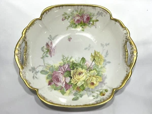 BLAKEMAN HENDERSON LIMOGES CIOTOLA ARMADIO INCROSTATO ORO ROSA ROSE GIALLE 10"x9" - Foto 1 di 7
