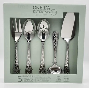 Oneida Entertain 365 Bunny Hop 5-teiliges Hostessen-Set aus Edelstahl mit Osternmotiv - Bild 1 von 2
