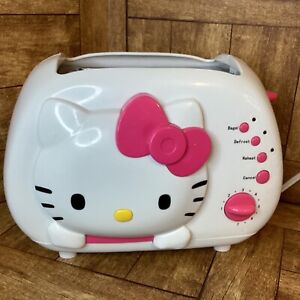 Hello Kitty PINK WHITE 2 Slice Slot Toaster "Cool Touch Exterior" Bagel Setting