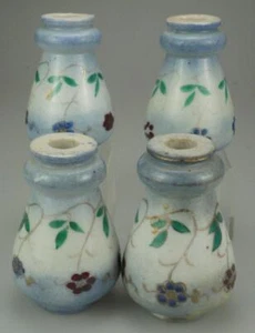 Lot of 4 Porcelain Ceramic Bed Post Finials Floral Design Home Decor LR3 - Picture 1 of 4