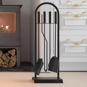 Classic Black - Set Di Accessori per Caminetto, 5 Pezzi, 23 X 14 X 68 Cm, Elegan - Foto 1 di 12