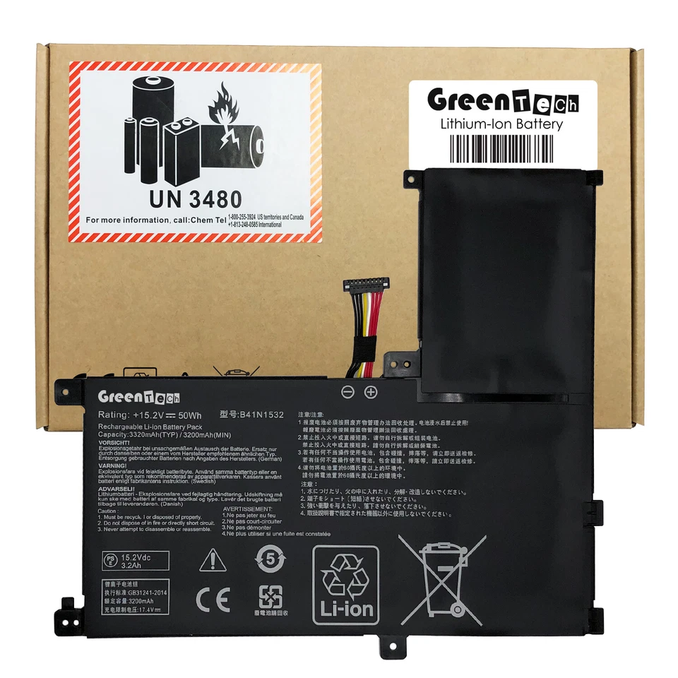 BATERÍA GREENTECH B41N1532 PARA ASUS Q504 Q504UA UX560 UX560U 50WH 0B200-02010100 Foto 1 de 1