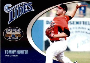 2012 Norfolk Tides Choice #21 Tommy Hunter Arlington Texas TX Baseball Card