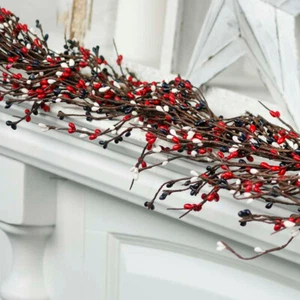54" Long Americana Red, White, and Blue Pip Berry Garland - Picture 1 of 7