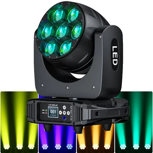 7x40W LED Moving Head Light RGBW Beam Wash Stage DJ Disco KTV DMX Spot Lighting - Picture 1 of 15