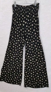 MY BELOVED Cat print palazzo Wide pants Size S Wide Elastic Waist Bohemian NWOT - Picture 1 of 8
