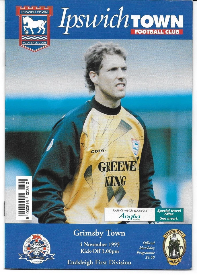Football Programme>IPSWICH TOWN v GRIMSBY TOWN Nov 1995 - Image 1 of 1