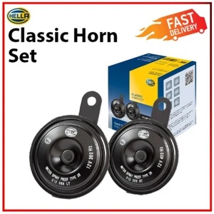 Hella 3AM 012 588 151 110dB 12V Classic Horn Set Twin Tone Car Horn Kit (Pair) - Picture 1 of 6