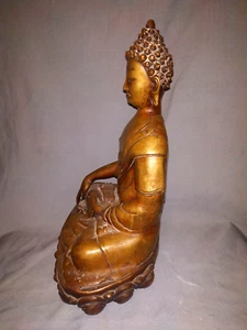 DE COLECCIÓN ARTE ASIÁTICO BUDISTA ESTATUA DE BRONCE BUDA HIMALAYA SHEKYAMUNI NEPAL RARA# - Imagen 1 de 8
