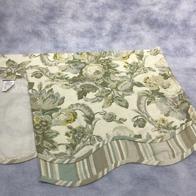 Waverly "SPRING BLING PLATINUM" 52" wide x 21" long Scalloped Tiered VALANCE New - Image 1 of 4