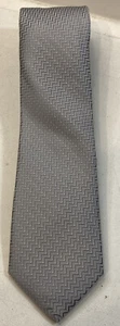 Kenneth Cole Awearness Grey Silver Slim Tie Core Stripe 100% Silk NEW - Picture 1 of 5