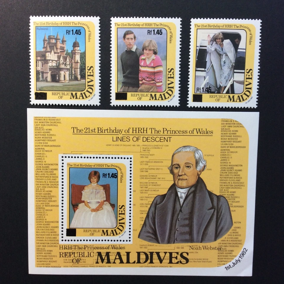 BroadviewStamps Maldivas #1050, 52, 54, 56. MNH VF. Foto 1 de 2