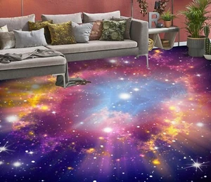 3D lila Wolken Sterne 3318 Boden Wandtapete Wandbilder Wanddruck Aufkleber UK Zoe - Bild 1 von 5