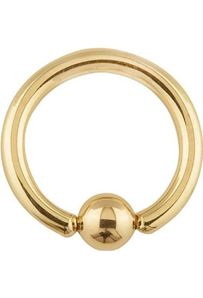(2 pieces) 14G (1.6MM) Captive Bead Ring / hoop /cbr (14k) Gold Plated Over 316L - Image 1 of 1