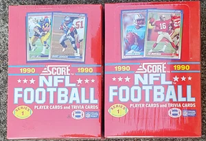 (SET OF 2) 1990 Score Series 1 NFL Football Wax Sealed Factory Boxes Unopened - Picture 1 of 1