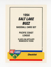 1994 Fleer / ProCards Salt Lake Buzz Team Set - Class AAA Minnesota Twins - MINT