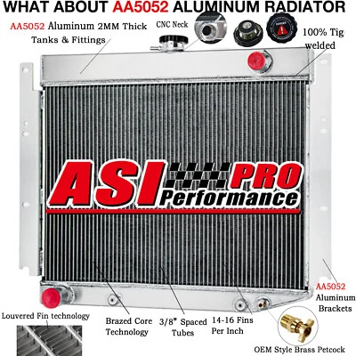 4-Core Radiator For 1969-1971 Dodge D100 D200 D300 W100 W200 W300 Pickup 6.3 V8 - Image 1 of 4