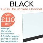 JUST £110p/m! - BLACK Glass Balustrade - Decking, Stairs, Landings & Balconies 