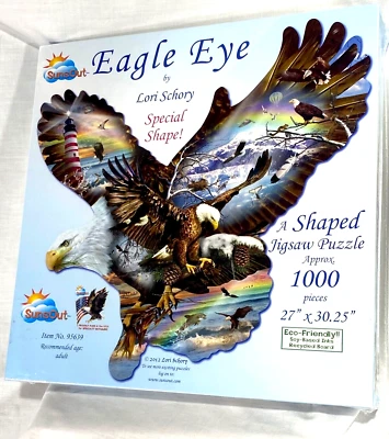 SunsOut Eagle Eye by Lori Schory Special Shape 1000 pc Jigsaw Puzzle 27"x30.25" - Image 1 of 3