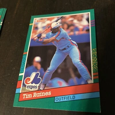 1991 Donruss - 3 Purple Stripes on Right Border #457 Tim Raines - Image 1 of 2