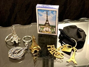 France Paris Eiffel Tower Key Chains Deck Of Playing Cards Napkins Book LOT - Picture 1 of 9